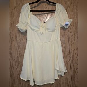 NWT Fourteen L Cream Puff Sleeve Dress Lined